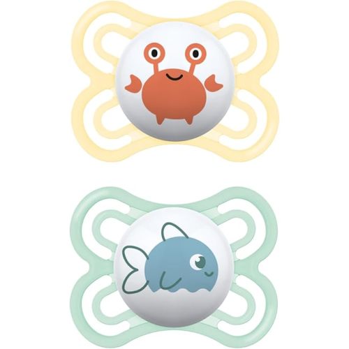 MAM Perfect Baby Pacifier, Patented Nipple, Developed with Pediatric Dentists & Orthodontists, 2 Pack, 0-6 Months, Unisex