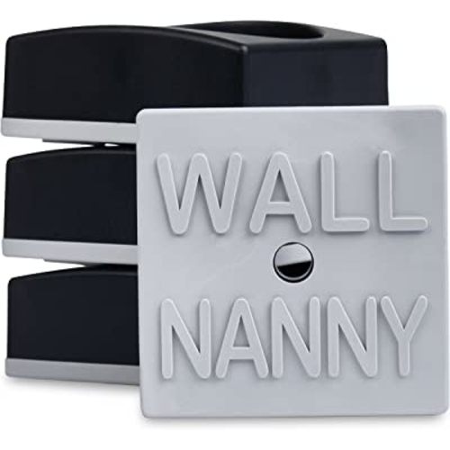 Wall Nanny Mini (4 Pack - Made in USA) Smallest Low-Profile Wall Protector for Baby Gates - Perfect in Doorways - Best Saver Cups Guard Pad Trim & Paint for Child Dog Pet Pressure Gate (Black)