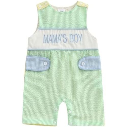 Toddler Infant Mamas Boy Outfit Sleeveless Romper Baby Smocked Overall Jumpsuit One Piece Shortalls Summer Clothes