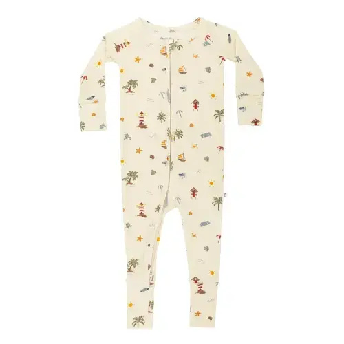 Brave Little Ones Beach Days Small Ribbed Zip Romper