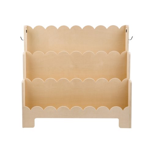 VEVOR Montessori Bookshelf 3-Tier Scalloped Kids Bookshelf Front Facing Toddler Bookcase Dual Hooks for Hanging Backpacks Baby Bookshelf for Kids Room Living Room Entryway Nursury Preschool