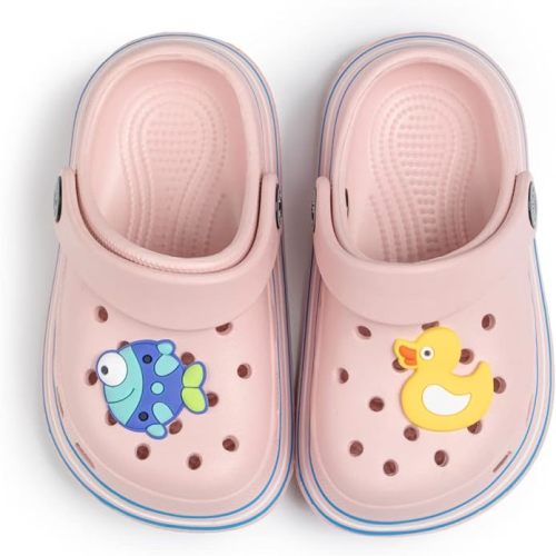 Casazoe Toddler Kids Boys Girls Cute Garden Water Clogs Sandals Slip On Shoes Slipper Slides Lightweight Outdoor Summer Infant Children Beach Pool Shoes (Baby/Toddler Kids) - 6 Toddler - Light Pink 01