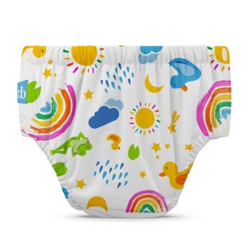 Charlie Banana Reusable Swim Diaper Snaps, Color: Hello Sunshine, Size: M