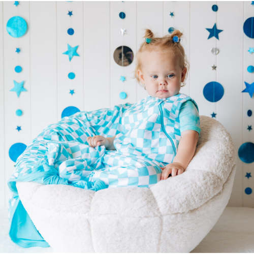 Dream Big Little Co Blue Checks Dream Sleep Sack — buybuy BABY