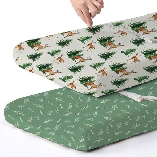 BROLEX Changing Pad Covers for Baby: Girls Ultra Stretchy Soft 2 Pack Elephant Rabbit