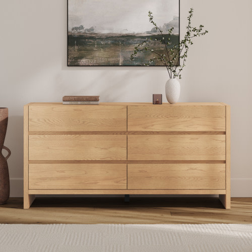 Leif 6-Drawer Double Dresser - White Oak