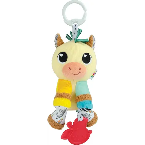 LAMAZE Carson Clydesdale Horse Clip On Stroller Toy - Baby Sensory Toys with Crinkle and Chime Sounds - Includes Clip for On-The-Go Stroller or Car Seat Play - Ages 0 Months and Up