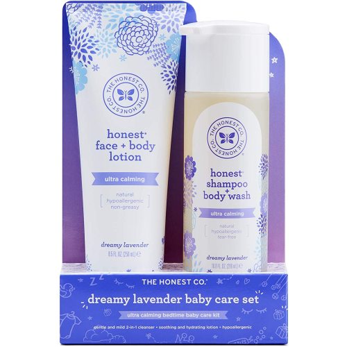 The Honest Company 2-Piece Dreamy Lavender Shampoo + Body Wash (10 Fl. Oz) & Face + Body Lotion (8.5 Fl. Oz.) Bundle Tear Free Naturally Derived Ingredients Sulfate & Paraben Free Baby Bath