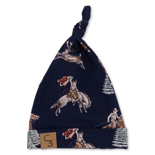 Classic Navy Cowboy Christmas Newborn Baby Hat