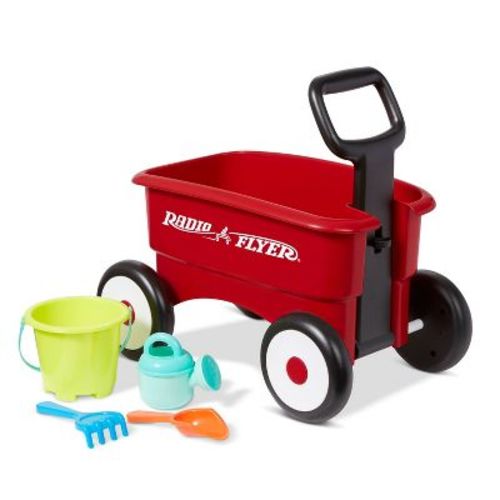 Radio Flyer 2-in-1 Wagon with Garden Tools Push Walker