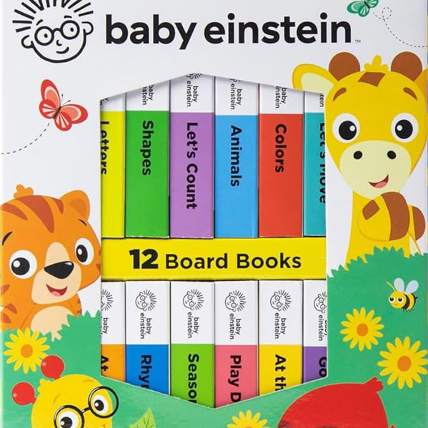 Baby Einstein - My First Library Board Book Block 12-Book Set - First Words, Alphabet, Numbers, and More! - PI Kids