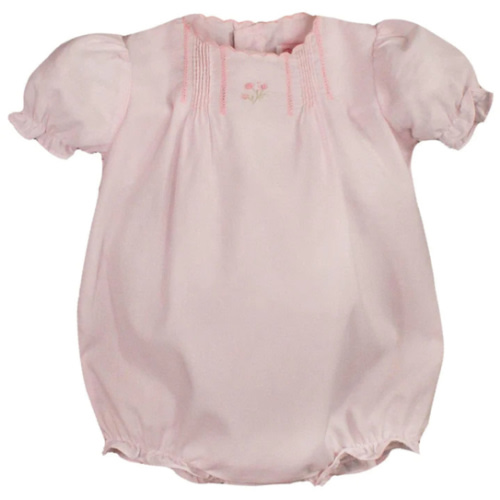 Flower Embroidered Heirloom Bubble - Pink