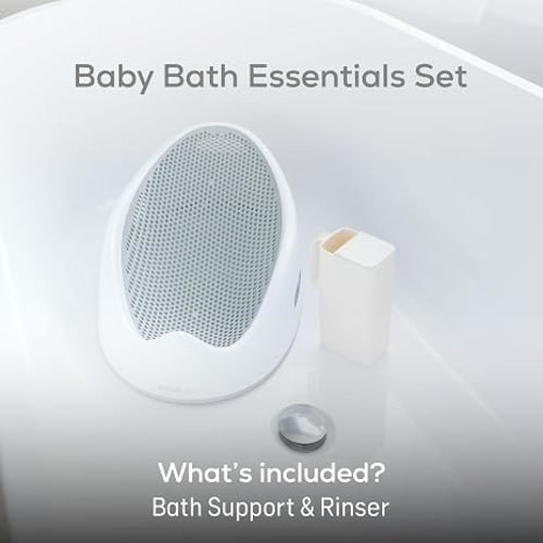 Angelcare Soft-Touch Baby Bath Support & Rinser Bundle, Gray