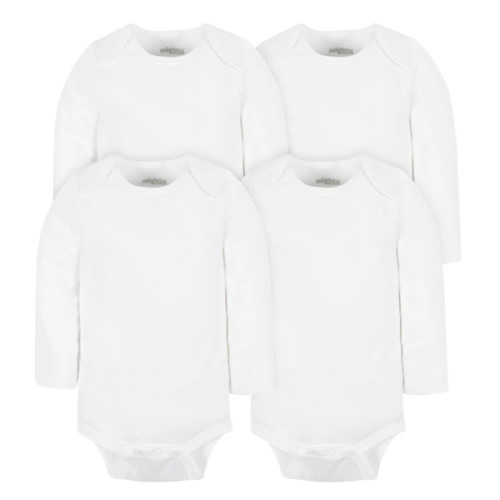 4-Pack Baby Neutral White Long Sleeve Bodysuits – Gerber Childrenswear