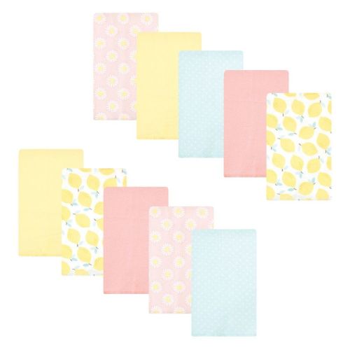 Luvable Friends Hudson Baby Flannel Burp Cloths 10pk, Yellow Daisy