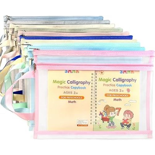 10 Pack Two Layers Mesh Zipper Pouch Bags, Puzzle and Toy Organizer Storage Bag with Breathable Nylon Mesh, A4 Clear Zipper Pouch with Handle for Playroom School Office Organization
