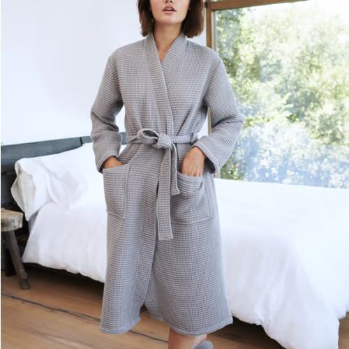 Organic Turkish Waffle Robe in Grey