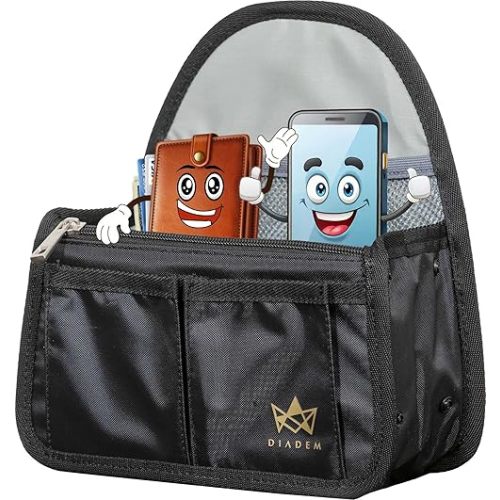 Diadem Mini Backpack Organizer Insert – Perfect Fit for Your Favorite Mini Backpacks – Bag Organizer For Backpack – Fits in Shoulder Bags, Travel Bags, Handbags, and Purses – 10 Pockets
