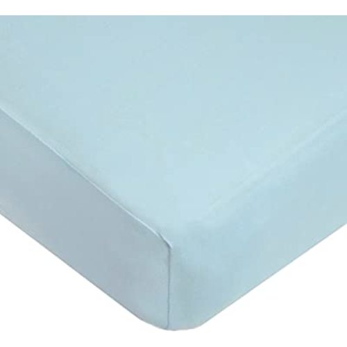 American Baby Company Supreme Fitted Crib Sheet 28" x 52", Enhanced Thickness for Soft, Breathable Neutral 100% Cotton Jersey Comfort, Blue, for Boys and Girls