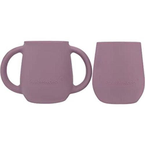 | Teenie Tiny™ Silicone Developmental Baby-Led Weaning Drinking Cups (2 pack) (Mauve)