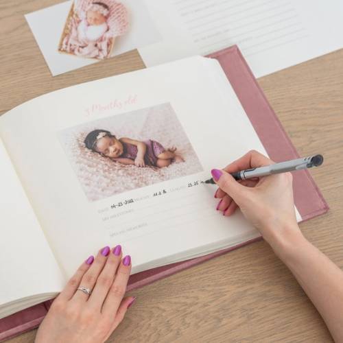 First Year Baby Memory Book Personalized Blush Pink Baby - Etsy