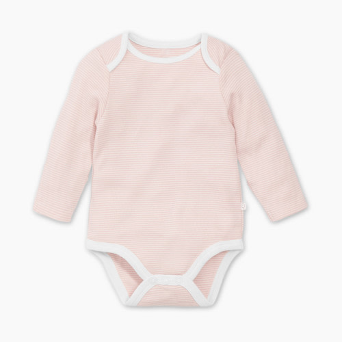 MORI Long Sleeve Bodysuit - Blush Stripe, 3-6 M