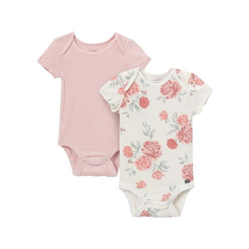 Modern Moments by Gerber Baby Neutral Super Soft 2-Pack Short Sleeve Bodysuits, Sizes Newborn - 12 Months