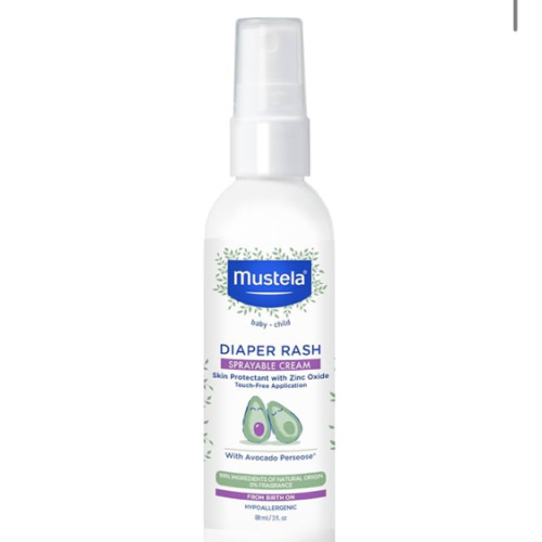 Mustela Baby Diaper Rash Cream Spray – Touch-Free protectant with Zinc Oxide & Natural Avocado - Treats, Soothes and Prevents Diaper Rash- Fragrance-Free - 3 fl. oz