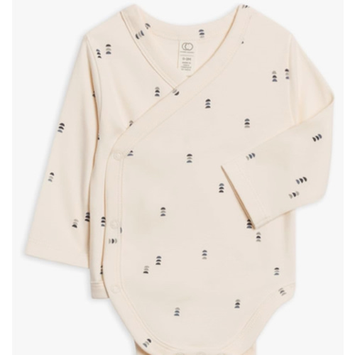 Colored Organics Baby Organic Cotton Kimono Bodysuit - Long Sleeve Infant Side Snap One Piece - Boys and Girls Clothing