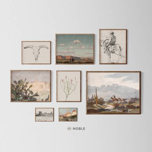 Vintage Southwestern Gallery Wall, Digital Prints, American Country Decor, Set of 8 prints, Western Rustic Ranch Wall Art, Digital Download
