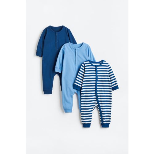 3-pack Cotton Pajamas, Dark blue/striped
