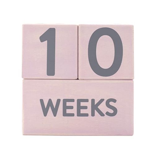 Pearhead Wooden Baby Photo Sharing Milestone Age Blocks, Monthly Milestone Prop For Baby Girl, Gift For New And Expecting Parents, Set of 3 Blocks, Pink - Wooden Age Blocks, Pink