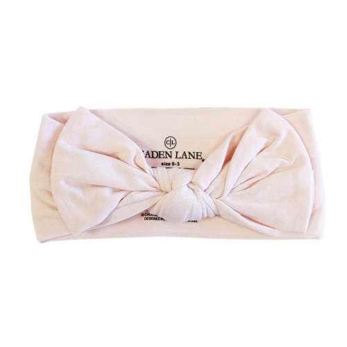 Solid Blush Knit Large Bow Headwrap