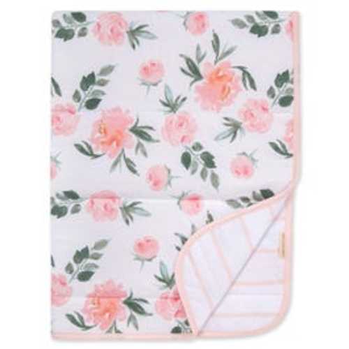Autumn Blooms Organic Reversible Baby Blanket