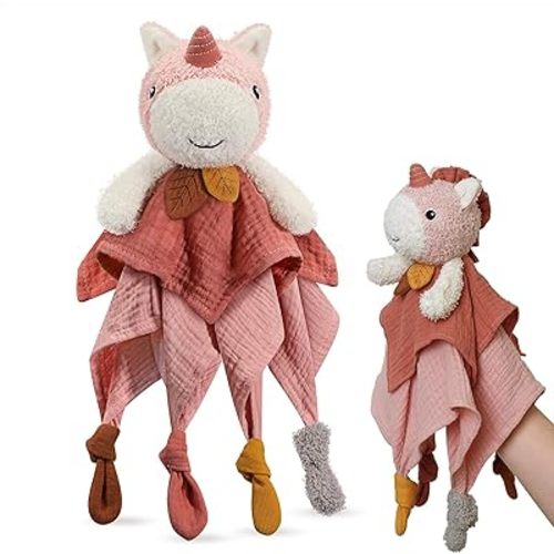Nueplay Ultra-Soft Unicorn Lovey Security Blankets for Babies & Toddlers - Must-Have Newborn Gift Set & Plush Animal for Girls | Registry Essentials