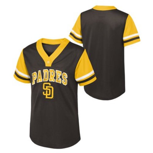 SAN DIEGO PADRES Girls Primry Color Synthetic Vee Short Sleeve Jersey
