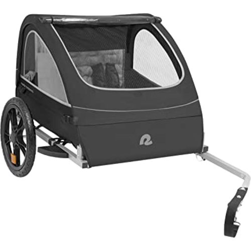 Single & Double Passenger Children’s Foldable/Collapsible Tow Behind Bike Trailer with 16" Wheels, Safety Reflectors & Rear Storage Compartment