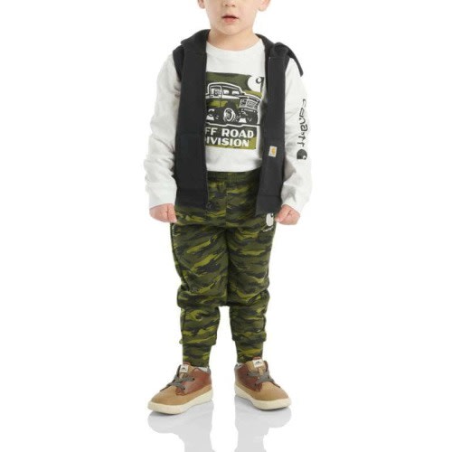 3pc Set Boys' Long Sleeve T-Shirt, Zip-Front Vest & Camo Pant (Infant) | New Clothing & Accessories | Carhartt