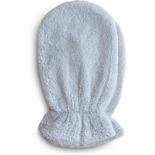 mushie Baby Bath Mitt | Organic Cotton | Pack of 2 (Baby Blue)