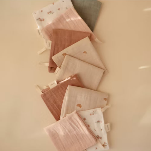 Muslin Cotton Washcloth 5-pack Rainbows Combo One Size