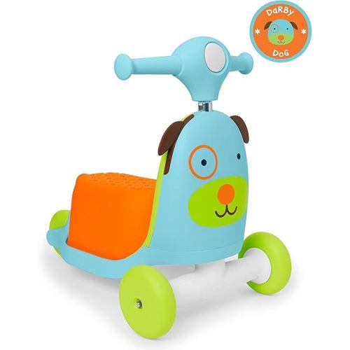 Skip Hop 3-in-1 Baby Activity Push Walker to Toddler Scooter, Zoo Dog