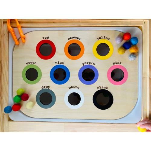 FLISAT Color Inserts - Insert Only - Wooden Insert - IKEA - Sensory Bin Insert - Large Insert for kids