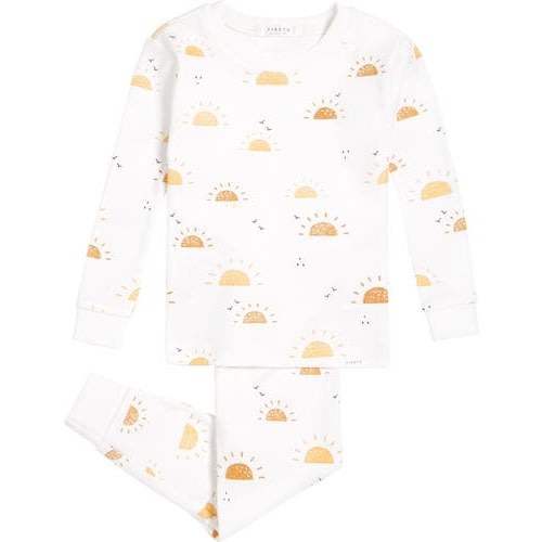 Soleil Organic Cotton Fitted Two-Piece Pajamas