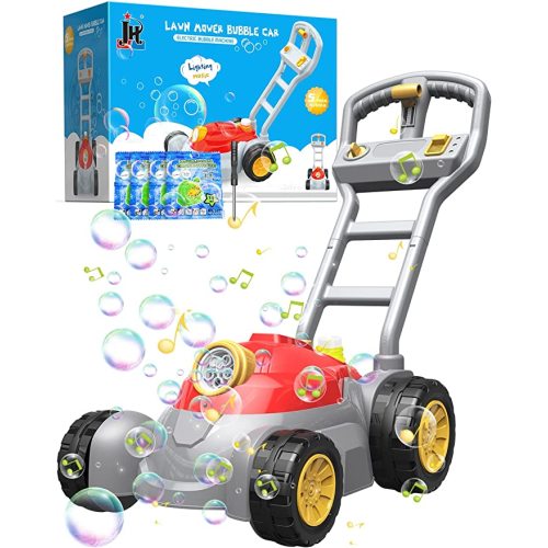 (Upgraded) Bubble Lawn Mower, BEYYON Red Lawn Mower Bubble Machine for Kids,Bubble Machine for Toddlers 3-6 Outdoor,Gardening Push Lawn Mower Toys Gifts for Preschool Kids Boys, Girls(Multicolored)