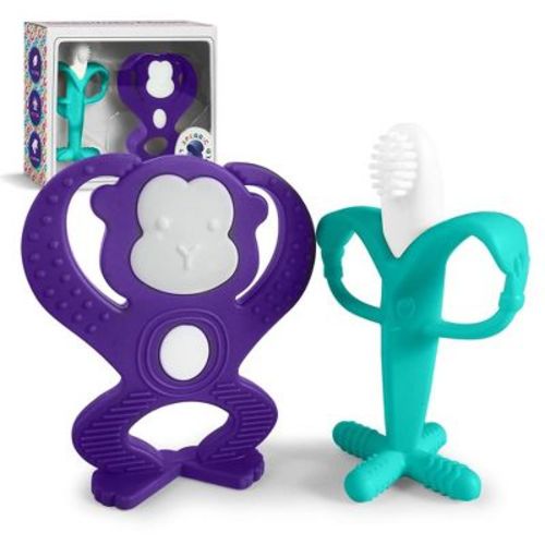 Baby Teething Toys Set - Baby Monkey Banana Teether and Toothbrush