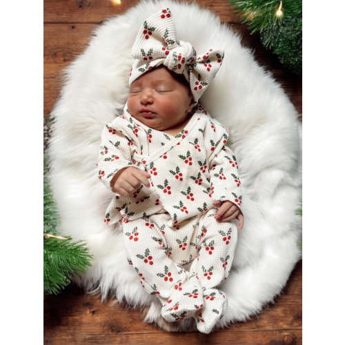 Organic Waffle Kimono & Pant Set, Holly