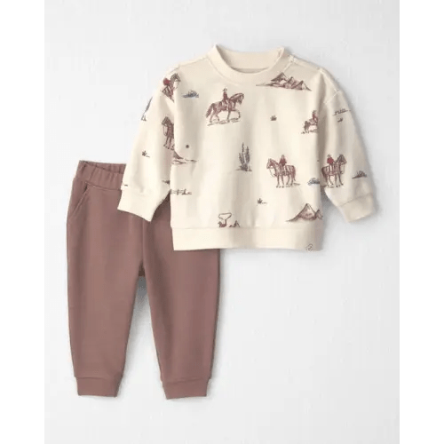 Baby 2-Piece Organic Cotton French Terry Pullover & Pant Set in Western Rodeo - Little Planet | Carter's