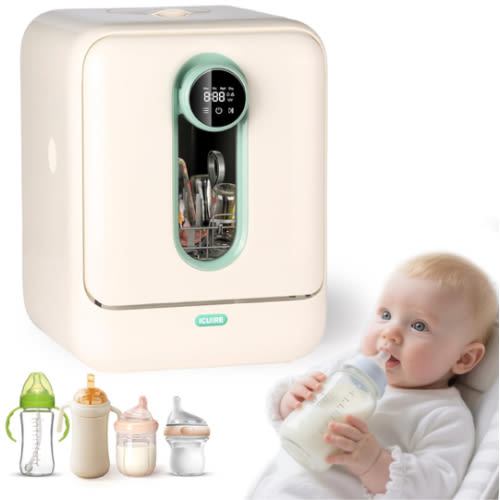 ICUIRE Baby Bottle Washer, Sterilizer & Dryer Pro, Newborn Essential for Parents One-Hand Operation, 4 Sterilize Modes for Baby Stuff, 3.2L Water Tank for Clean Bottles, Pump Part &Pacifiers, Baby Toy