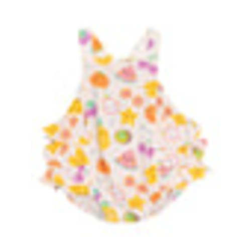 Ruffle Sunsuit, Tropical Market Fruit – SpearmintLOVE 12-18 months