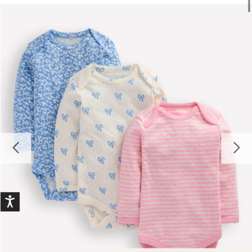 3 Pack Pointelle Bodies-Soft Ivory Tiny Bows | Boden USA | 3-6 months